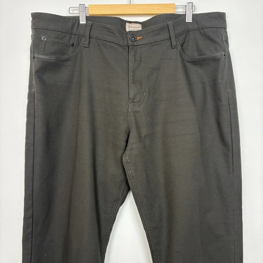 Weatherproof Mens Canvas Fleece Lined Pant 40x32 Black Regular Fit Workwear Soft
